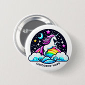 Eenhoorns van hoop ronde button 5,7 cm (Voorkant /achterkant)