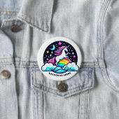 Eenhoorns van hoop ronde button 7,6 cm (In situ)