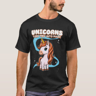 Eenhoorns veranderen meh in magische eenhoorn t-shirt