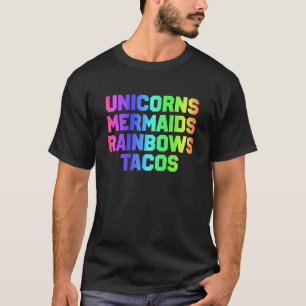 Eenhoorns Zeemeerminnen Regenbogen Ik hou van Taco T-shirt