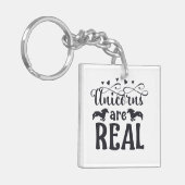 Eenhoorns zijn echte digitale kunst sleutelhanger (Voorkant Links)