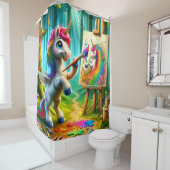 eenhoornschilder douchegordijn (In situ)