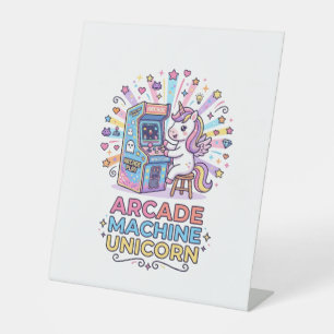 Eenhoring Arcade Machine Eenhoring Print Klaar POD Reclamebord Met Voetstuk
