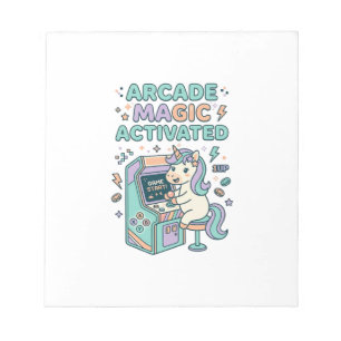 Eenhoring Arcade Magie Geactiveerd Trendy Product Notitieblok