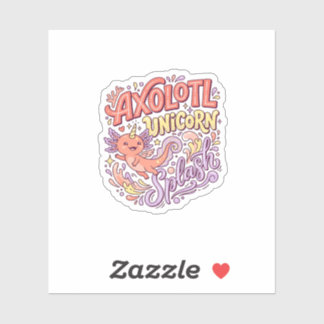 Eenhoring Axolotl Eenhoring Spat Fantasievol Witte Sticker
