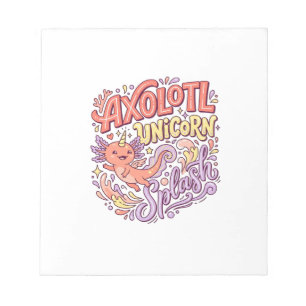 Eenhoring Axolotl Eenhoring Spat Fantasievolle Wit Notitieblok