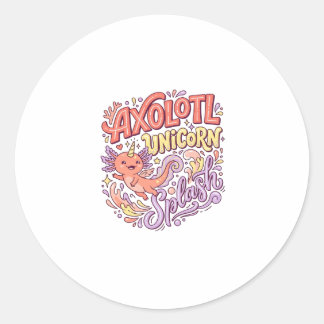 Eenhoring Axolotl Eenhoring Spetterende Fantasie W Ronde Sticker