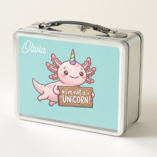 Eenhoring Axolotl Lunchbox - Aangepaste naam Regen
