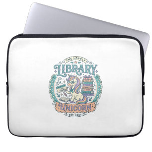 Eenhoring Bibliotheek Eenhoring Whimsical Grafisch Laptop Sleeve