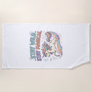 Eenhoring Blijf Wild Blijf Magisch Trendy Product  Strandlaken