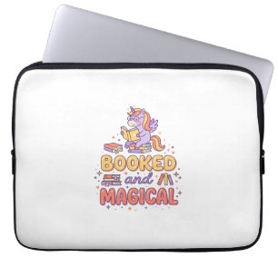 Eenhoring Boek en Magische Print Klaar Witte Achte Laptop Sleeve