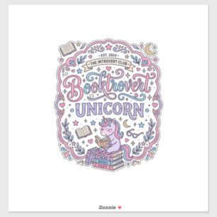 Eenhoring Boekhouder Eenhoring Speels Schattig Cad Sticker
