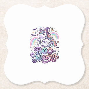 Eenhoring Boo-nicorn Premium Vector Vectorontwerp_ Kartonnen Onderzetters