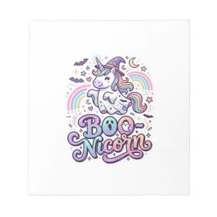 Eenhoring Boo-nicorn Premium Vector Vectorontwerp_ Notitieblok