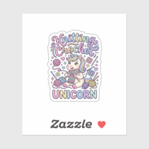 Eenhoring Breien Haak Eenhoring Betoverende Witte  Sticker
