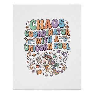 Eenhoring Chaos Coördinator met een Eenhoring Ziel Perfect Poster