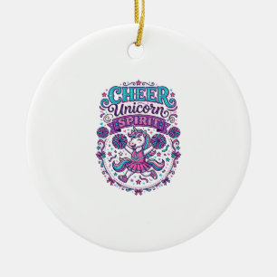 Eenhoring Cheer Eenhoring Geest Kleurrijk POD Kuns Keramisch Ornament