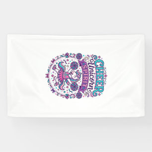 Eenhoring Cheer Eenhoring Geest Kleurrijk POD Kuns Spandoek