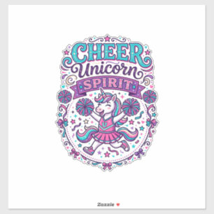 Eenhoring Cheer Eenhoring Geest Kleurrijk POD Kuns Sticker