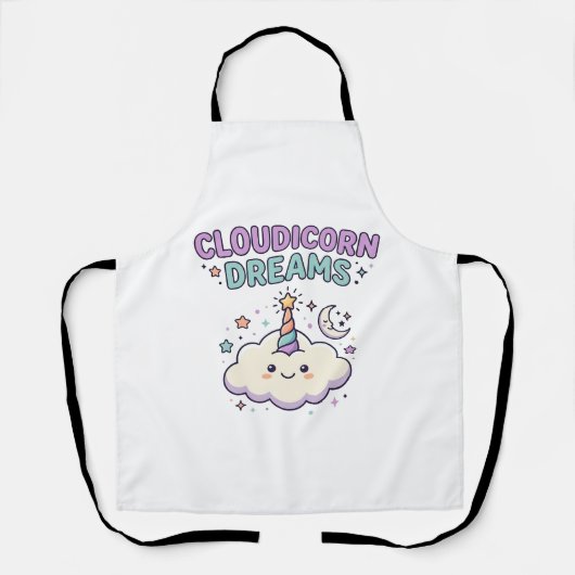 Eenhoring Cloudicorn Dromen Trendy Grafisch T-shir Schort (Voorkant)