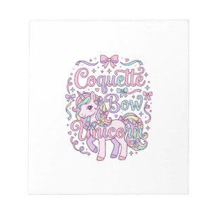 Eenhoring Coquette Boog Eenhoring Schattig Pastel Notitieblok