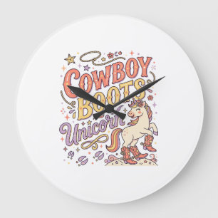 Eenhoring Cowboylaarzen Eenhoring Whimsical Zazzle Grote Klok