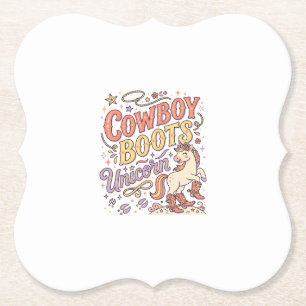 Eenhoring Cowboylaarzen Eenhoring Whimsical Zazzle Kartonnen Onderzetters