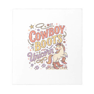 Eenhoring Cowboylaarzen Eenhoring Whimsical Zazzle Notitieblok