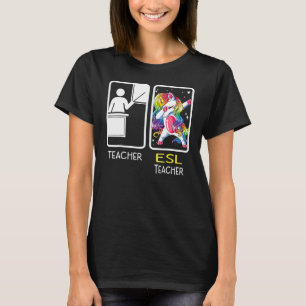 Eenhoring Dabben Docent Esl Leraar Terug naar Scho T-shirt