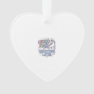 Eenhoring Eerst Vragen Later Schattige Sticker Ornament