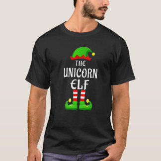 Eenhoring Elf Pyjama Matching Groep Kerstvakantie T-shirt