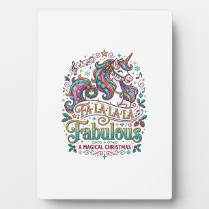 Eenhoring Fa La La La Fabulous Witte Achtergrond S Fotoplaat