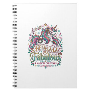 Eenhoring Fa La La La Fabulous Witte Achtergrond S Notitieboek