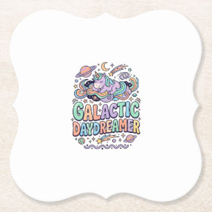 Eenhoring Galactische Droomdenker Kawaii Sticker e Kartonnen Onderzetters