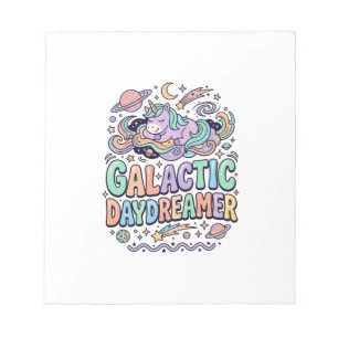 Eenhoring Galactische Droomdenker Kawaii Sticker e Notitieblok