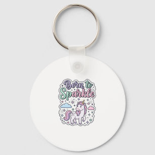 Eenhoring Geboren om Grafisch Ontwerp Merch Ontwer Sleutelhanger