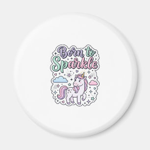 Eenhoring Geboren om Grafisch Ontwerp Merch te lat Magneet