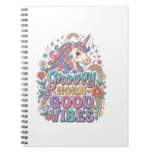 Eenhoring Groovy Horen Goede Trillingen Aardige PO Notitieboek
