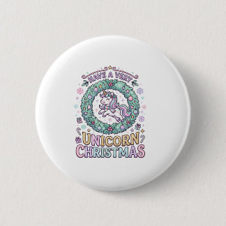 Eenhoring Heeft een Zeer Eenhoring Kerstmis Vet Ty Ronde Button 5,7 Cm