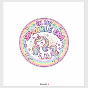 Eenhoring In Mijn Glitter Tijdperk Grappige Print Sticker