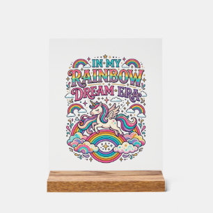 Eenhoring In Mijn Regenboog Droomtijdperk Kleurig Acryl Bord