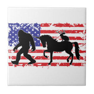 Eenhoring, Jackalope, Bigfoot en de Amerikaanse vl Tegeltje