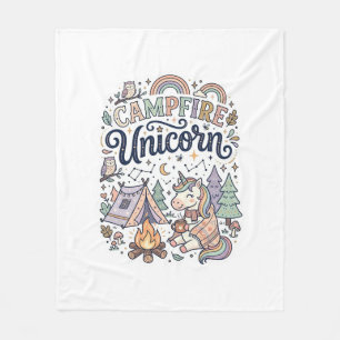 Eenhoring Kampeer vuur Eenhoring Premium Vector St Fleece Deken