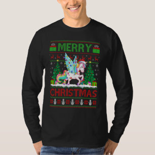 Eenhoring Kerstboom Lichtjes Lelijke Kerstman Eenh T-shirt