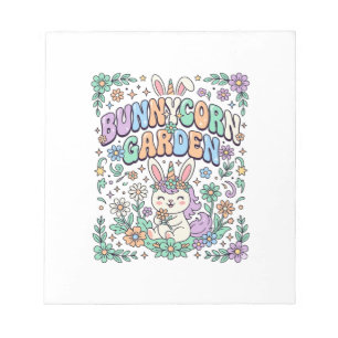 Eenhoring Konijnentuin Kawaii Typografie Ontwerp_ Notitieblok