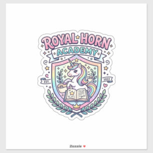Eenhoring Koninklijke Hoorn Academie Vet Typografi Sticker
