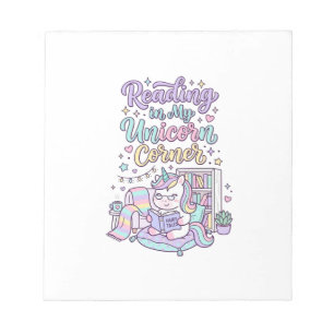 Eenhoring Lezen in Mijn Eenhoring Hoek Cute Pastel Notitieblok