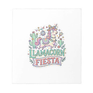 Eenhoring Llamacorn Fiesta Premium Vector POD Kuns Notitieblok