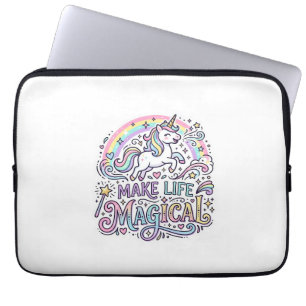 Eenhoring Maakt Leven Magisch Premium Vector Typog Laptop Sleeve