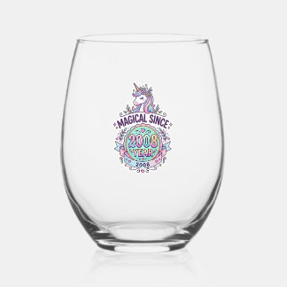 Eenhoring Magisch Sinds Jaar Grafisch Ontwerp Zazz Wijnglas Zonder Voet